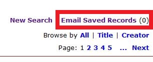 Click the Email Saved Records link to go to email your saved results
